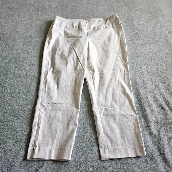 Est. 1946 White Capris Mid-Rise Cropped Pants Size 12 Contemporary Stretch NEW - Picture 3 of 9